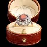 Mid 19th Century Garnet & Rose Cut Diamond Cluster Ring