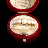 Victorian Graduated Pearl Half Hoop Ring