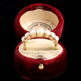 Victorian Graduated Pearl Half Hoop Ring