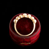 Victorian Graduated Pearl Half Hoop Ring