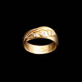 Edwardian Lily of the Valley "E & B" Wedding Band
