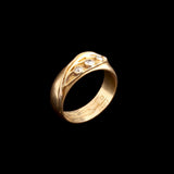 Edwardian Lily of the Valley "E & B" Wedding Band