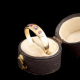 Victorian Burnish Set Gemstones Acrostic "REGARD" Ring