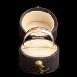 Victorian Burnish Set Gemstones Acrostic "REGARD" Ring