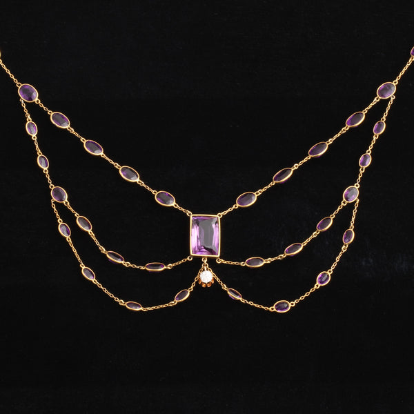 Late 19th Century Amethyst & Diamond Festoon