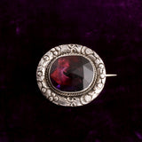 Victorian Amethyst Paste Cheapside Silver Brooch