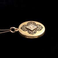 Victorian Enamel & Pearl Quatrefoil Locket