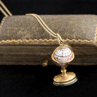 19th Century French Enamel Globe Charm