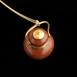 Georgian Sealed Goldstone Vial Necklace