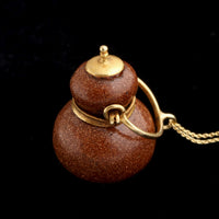 Georgian Sealed Goldstone Vial Necklace