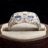 Art Deco French Cut Diamond Trilogy Ring