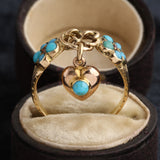 Victorian Forget Me Not & Heart Love Knot Ring