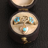 Victorian Forget Me Not & Heart Love Knot Ring